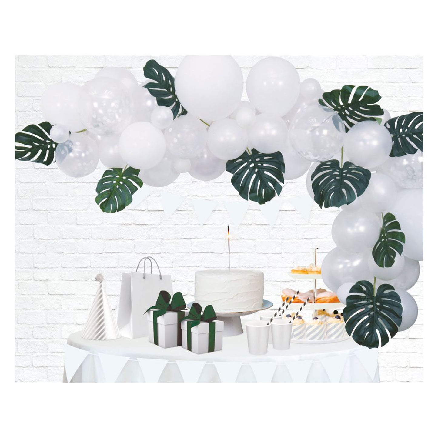 Globos boog set blanco
