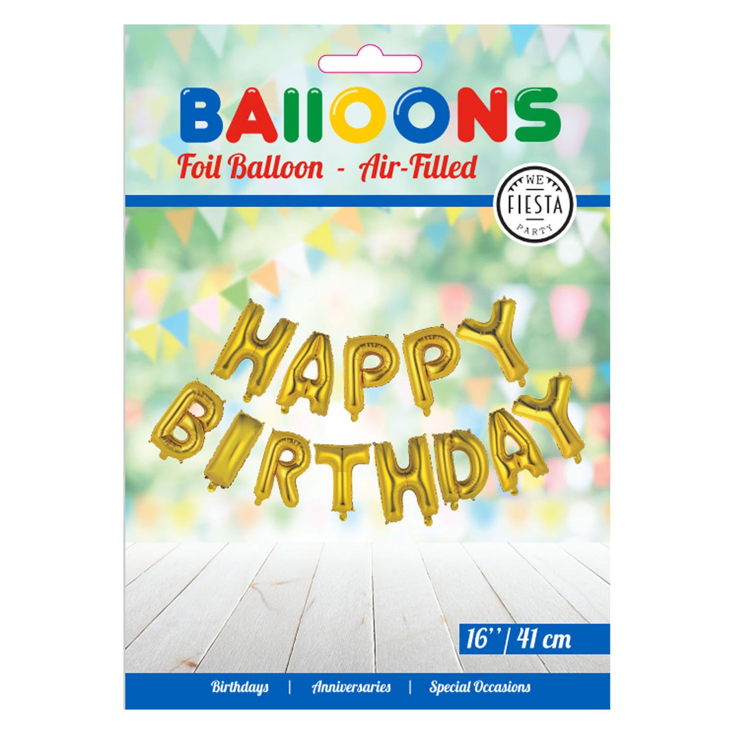 Testo Folieballon Happy Birthday Gold