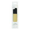 Candeline per torta Globos 9,5 cm con supporti oro nero - 12 pz.