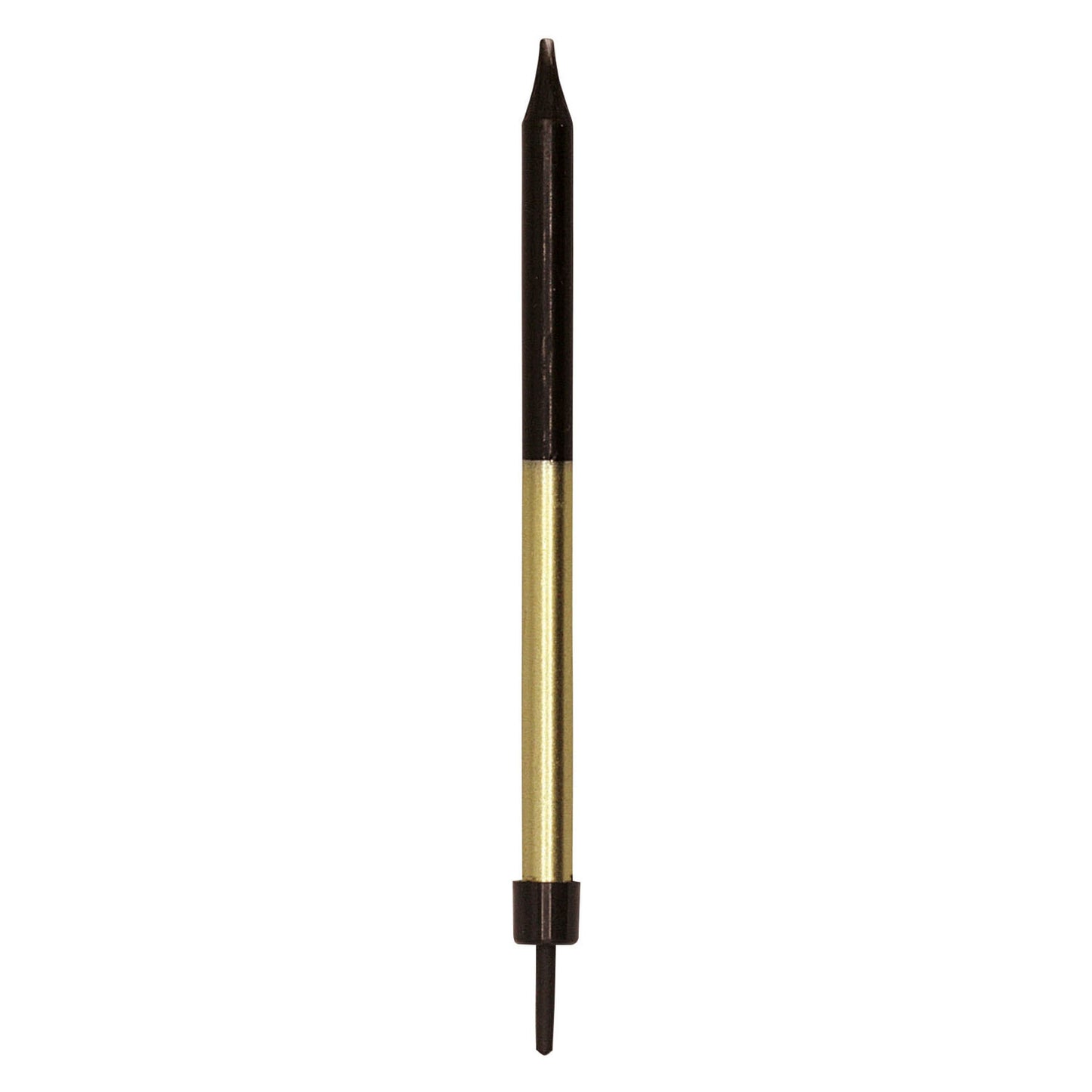 Candeline per torta Globos 9,5 cm con supporti oro nero - 12 pz.