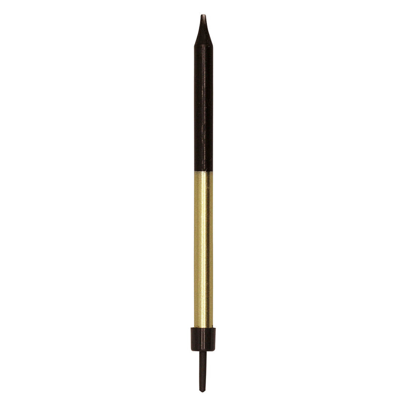 Candeline per torta Globos 9,5 cm con supporti oro nero - 12 pz.