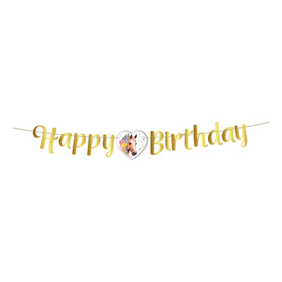Globos flag line happy birthday horses - 2m