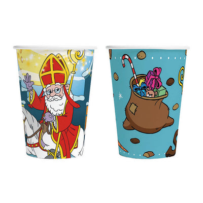 Sinterklaas paper cups 210 ml 8 pieces | 2 pcs