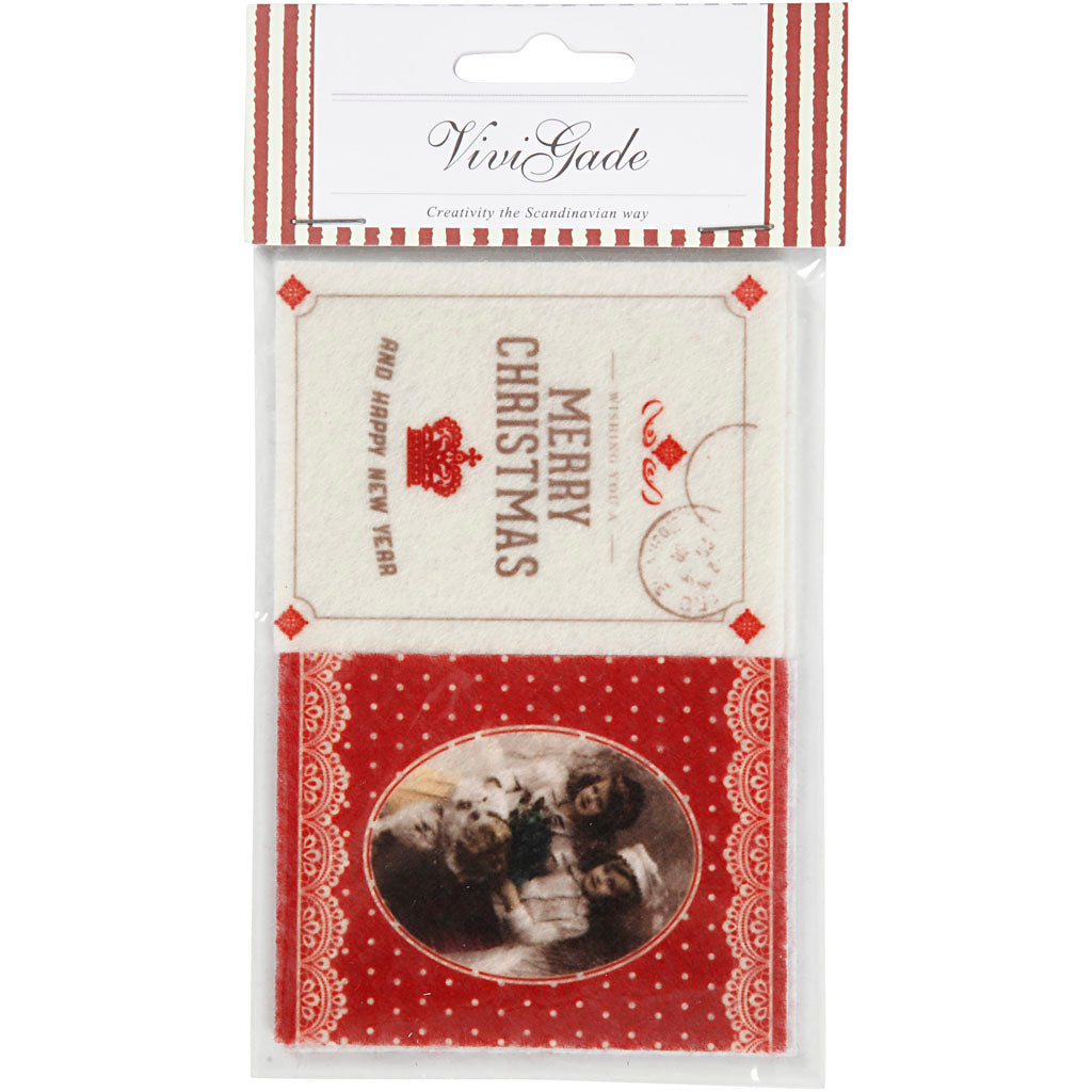 Vivi gade felt stickers, size 6.5x8.5 cm, thickness 1 mm, 4 pieces 1 box