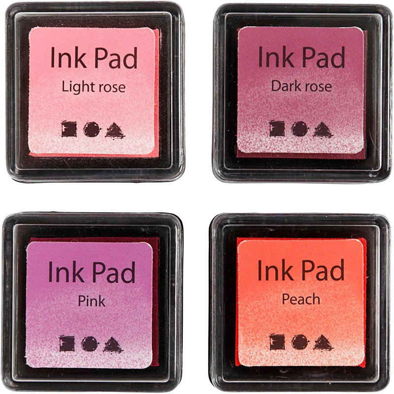 Creativ company stempelinkt roze tinten, 4st.