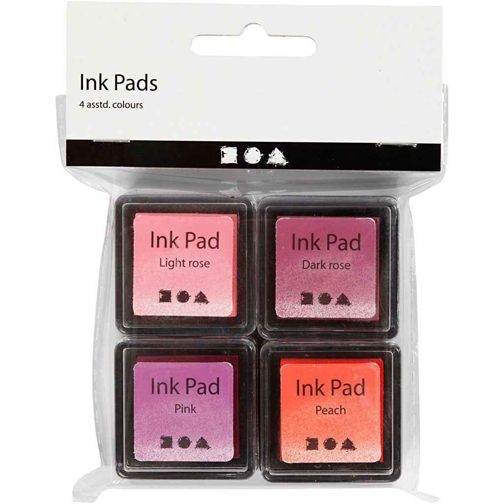 Creativ company stempelinkt roze tinten, 4st.