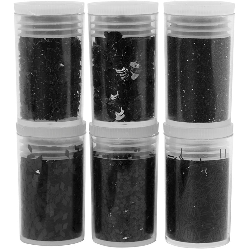Glitter e paillettes Creative Company, nero, 6x5 gr 1 scatola