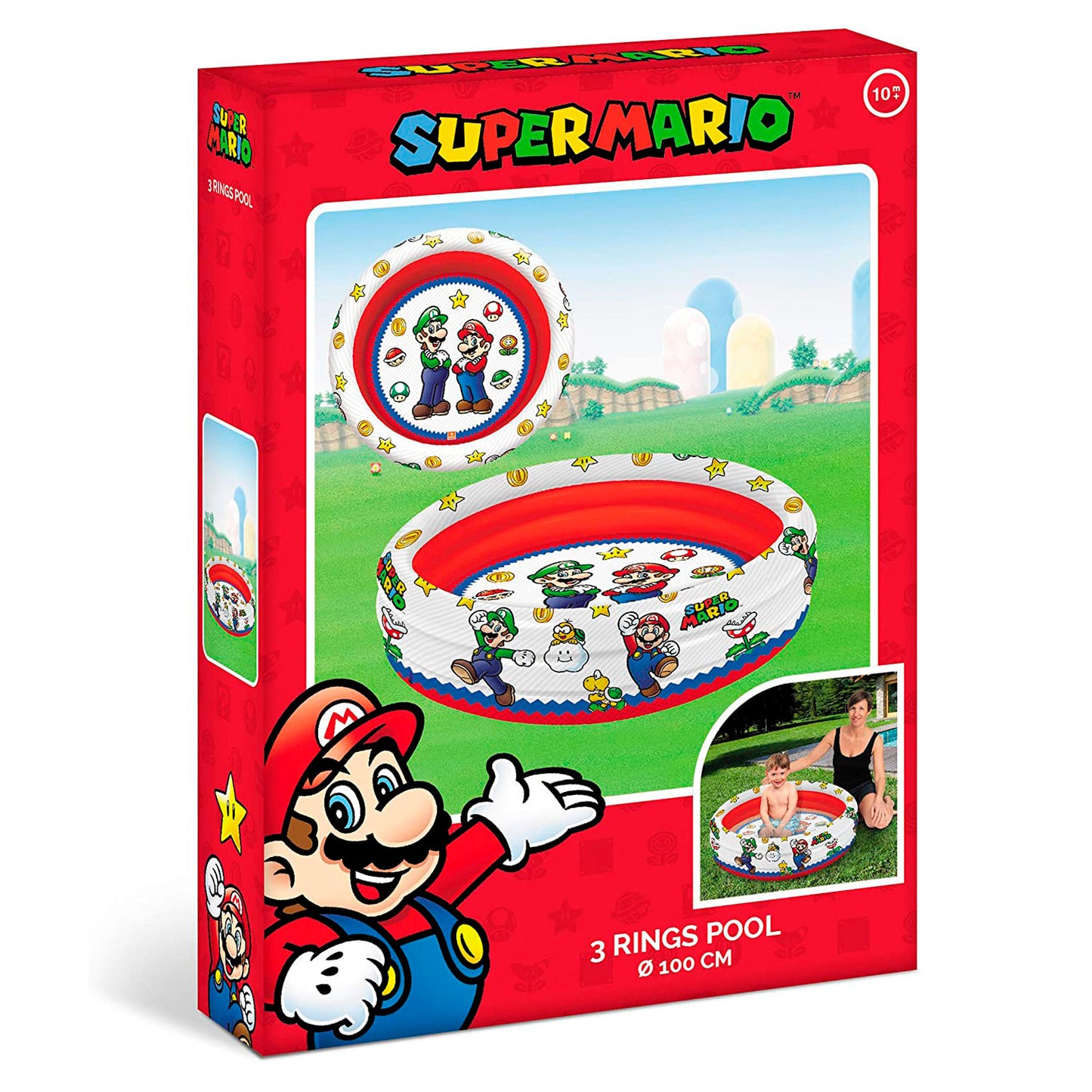 Piscina Mondo 3 anelli Super Mario, 100 cm
