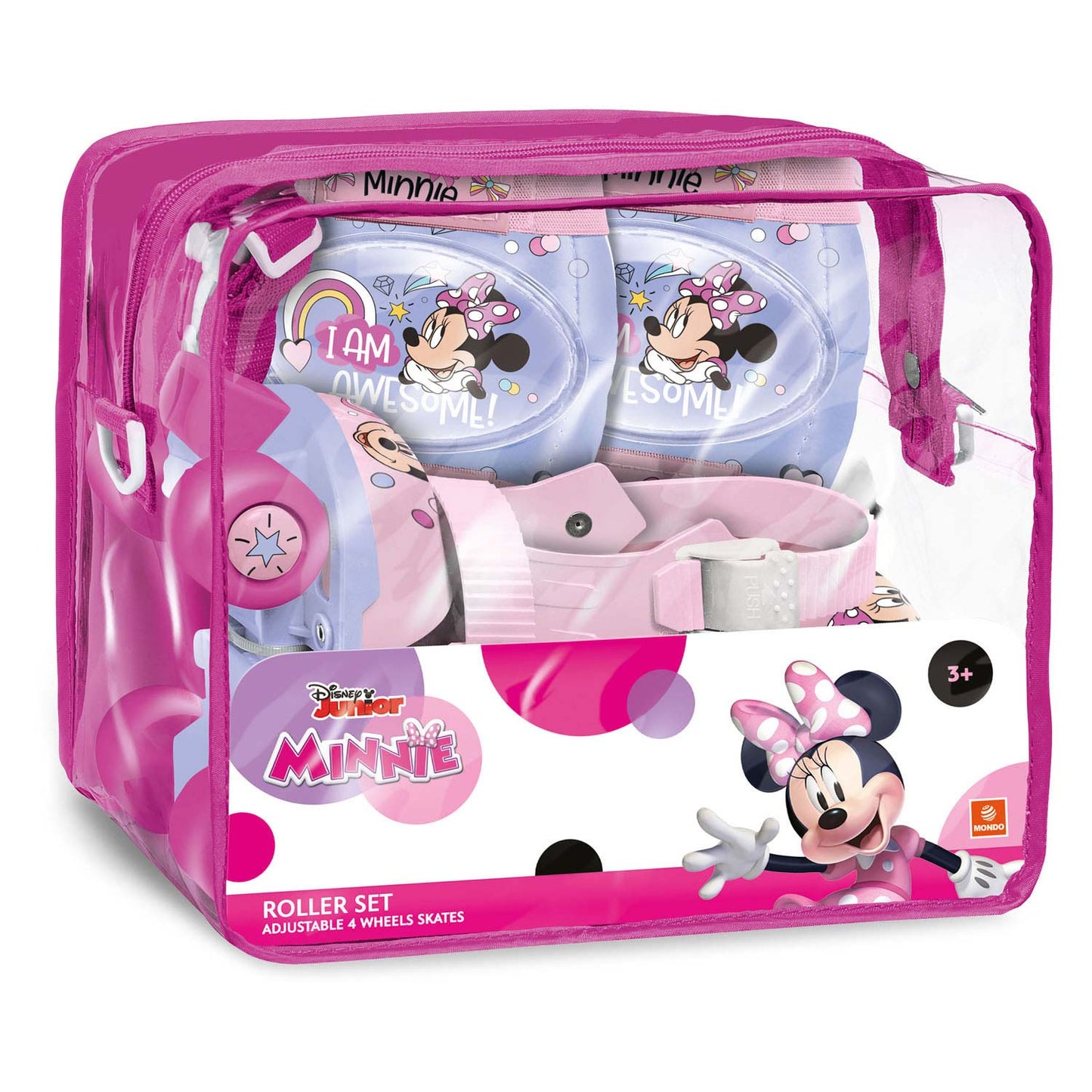 Mondo disney minnie rolschaatsen met beschermset
