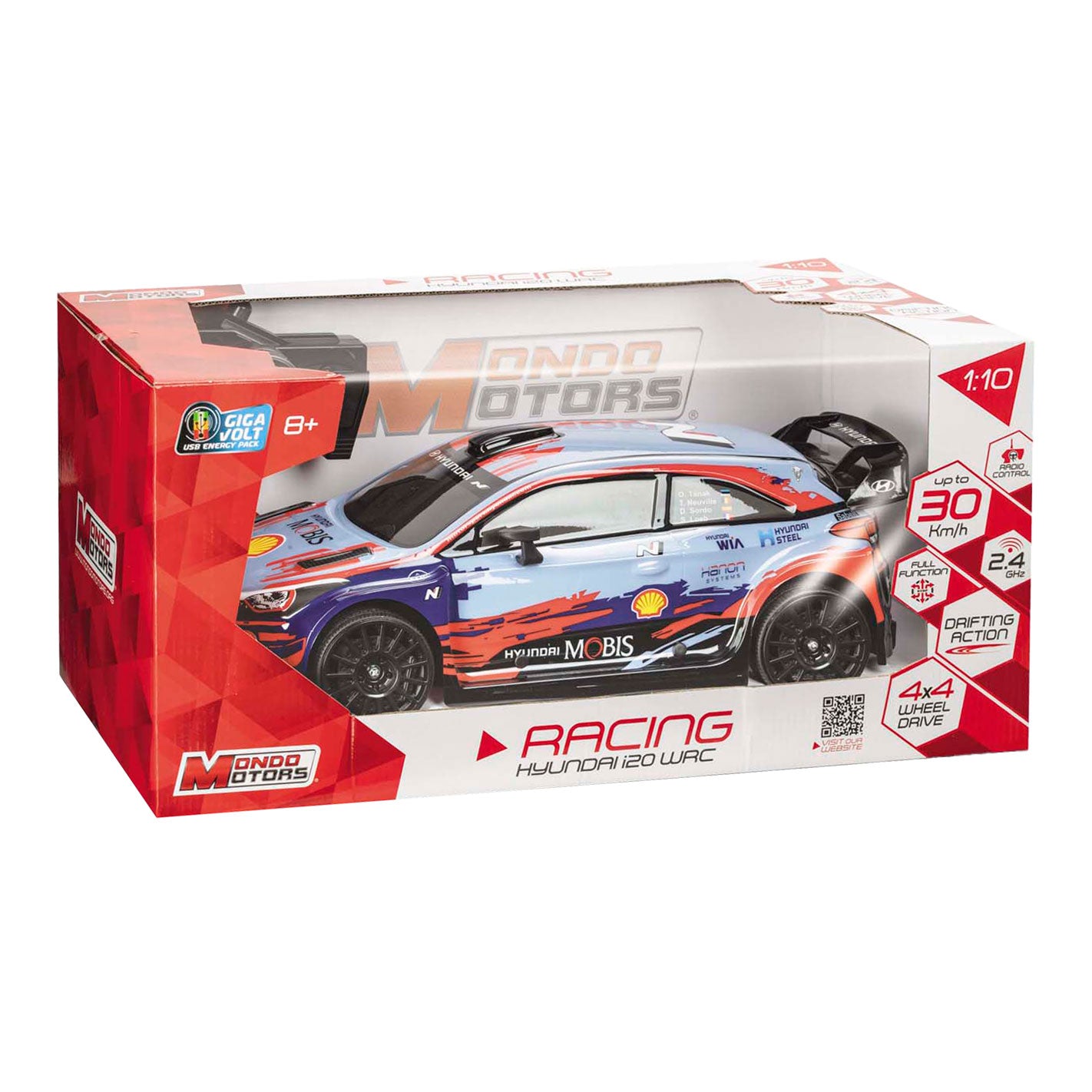 Mondo Motors RC Orientable Auto Hyundai I20 WRC 23, Escala 1:10