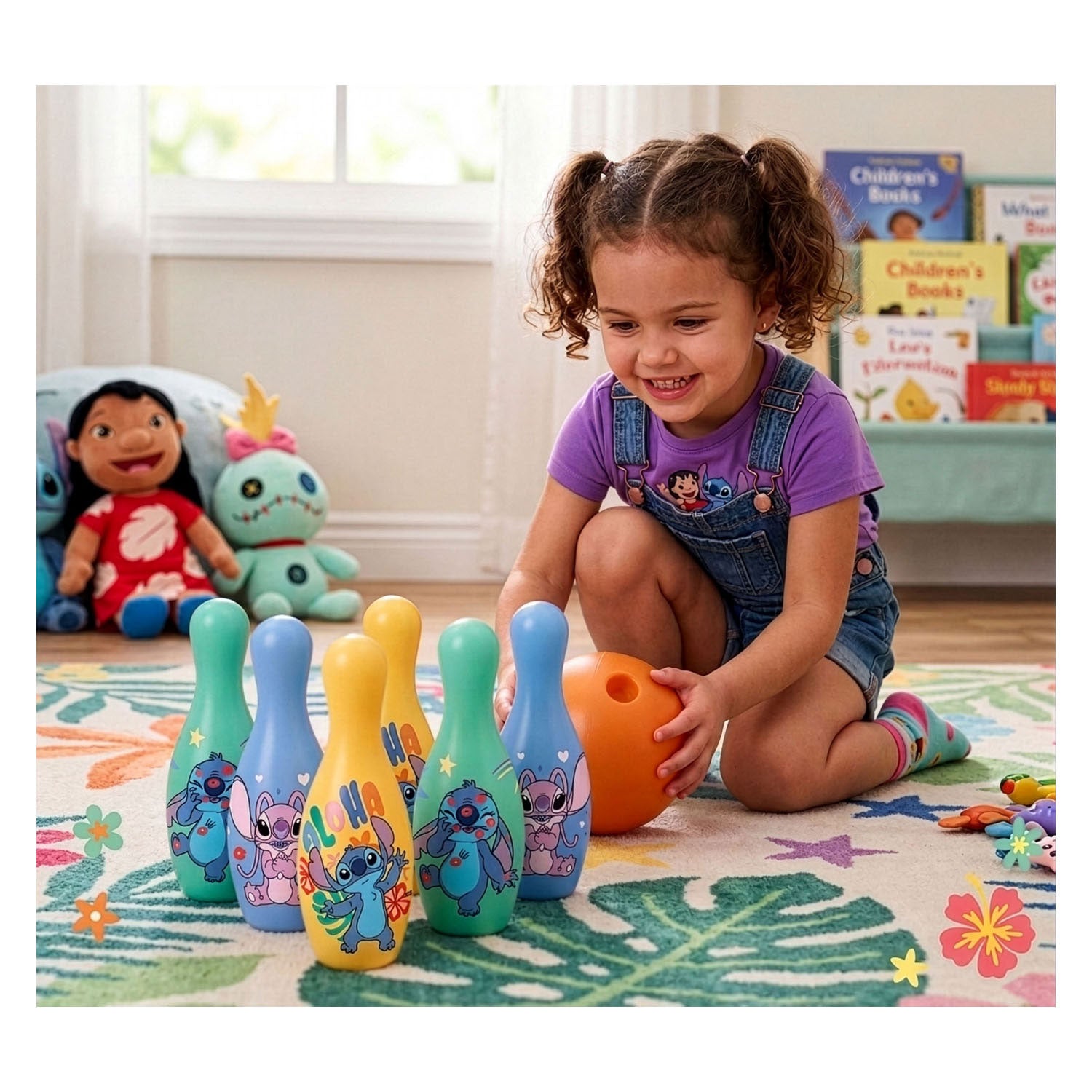 Set bowling Mondo Stitch - 7 pezzi.