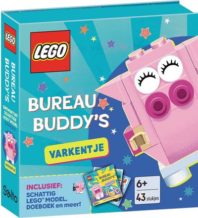 El escritorio de Lego con globos amigos del cerdo.