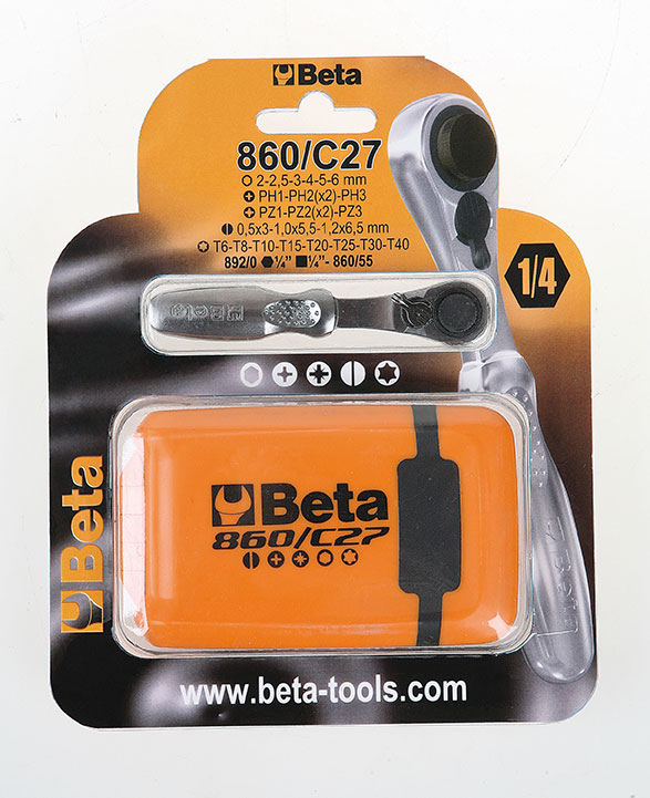 Beta Ratelsleutel Tools 860 C27 met schroefbitset 27 delig in box