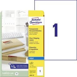 Etichette inkjet avery j8567-25 210 x 297 mm trasparenti riadesive