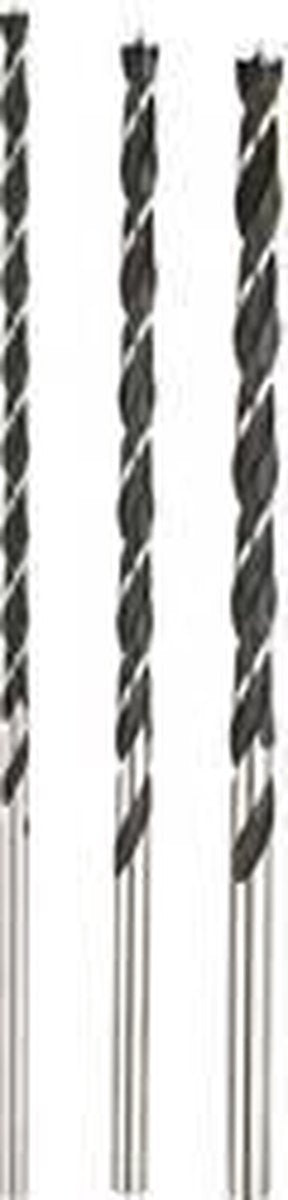 Kwb 3 uds. Juego de brocas para madera largas - 6 mm, 8 mm, 10 mm - brocas extralargas para taladrar con precisión en vigas de madera - acero CV, calidad industrial
