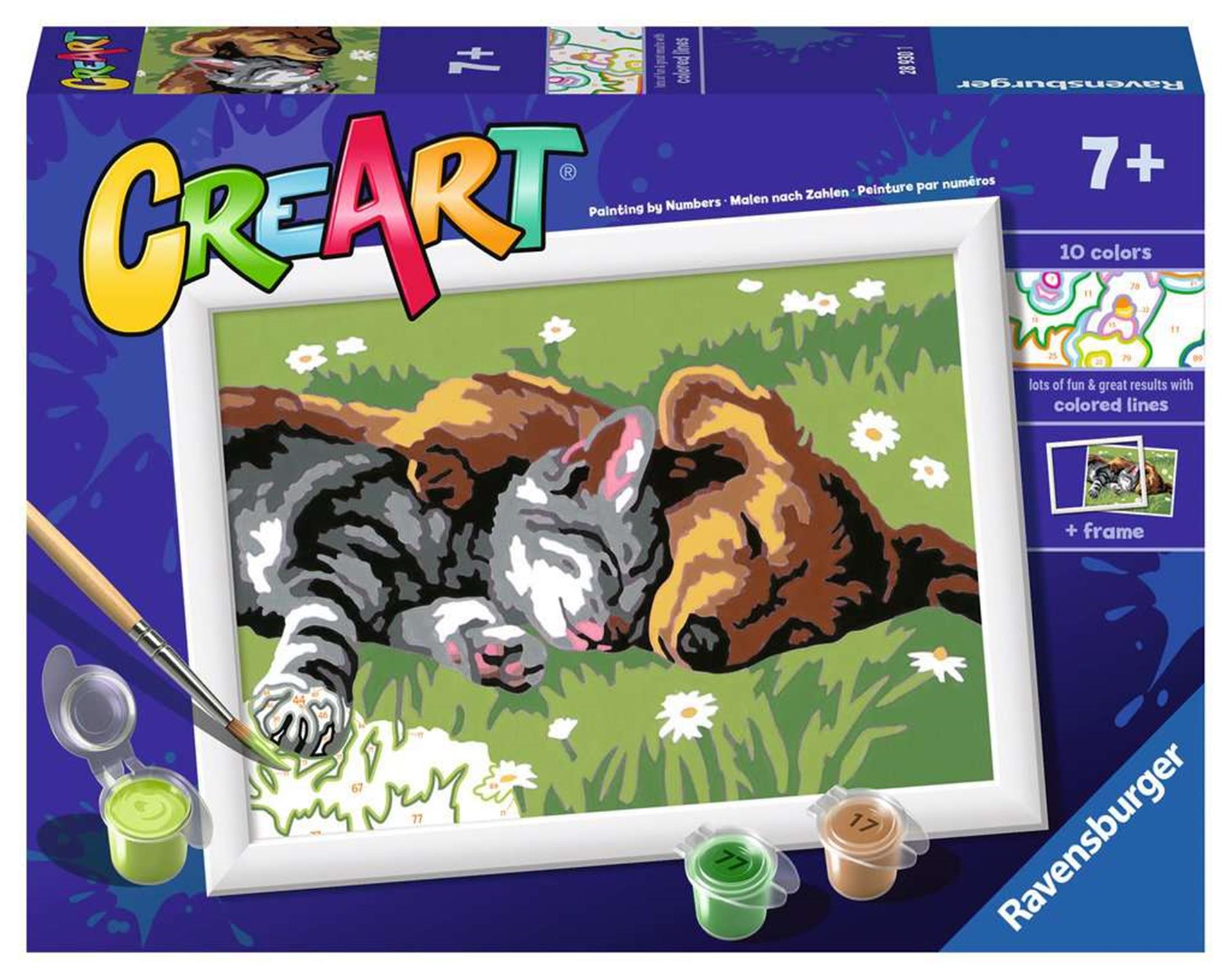 Ravensburger Creart Painting su numeri per cani e cani addormentati