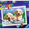 Ravensburger creart schilderen op nummer - schattige puppies