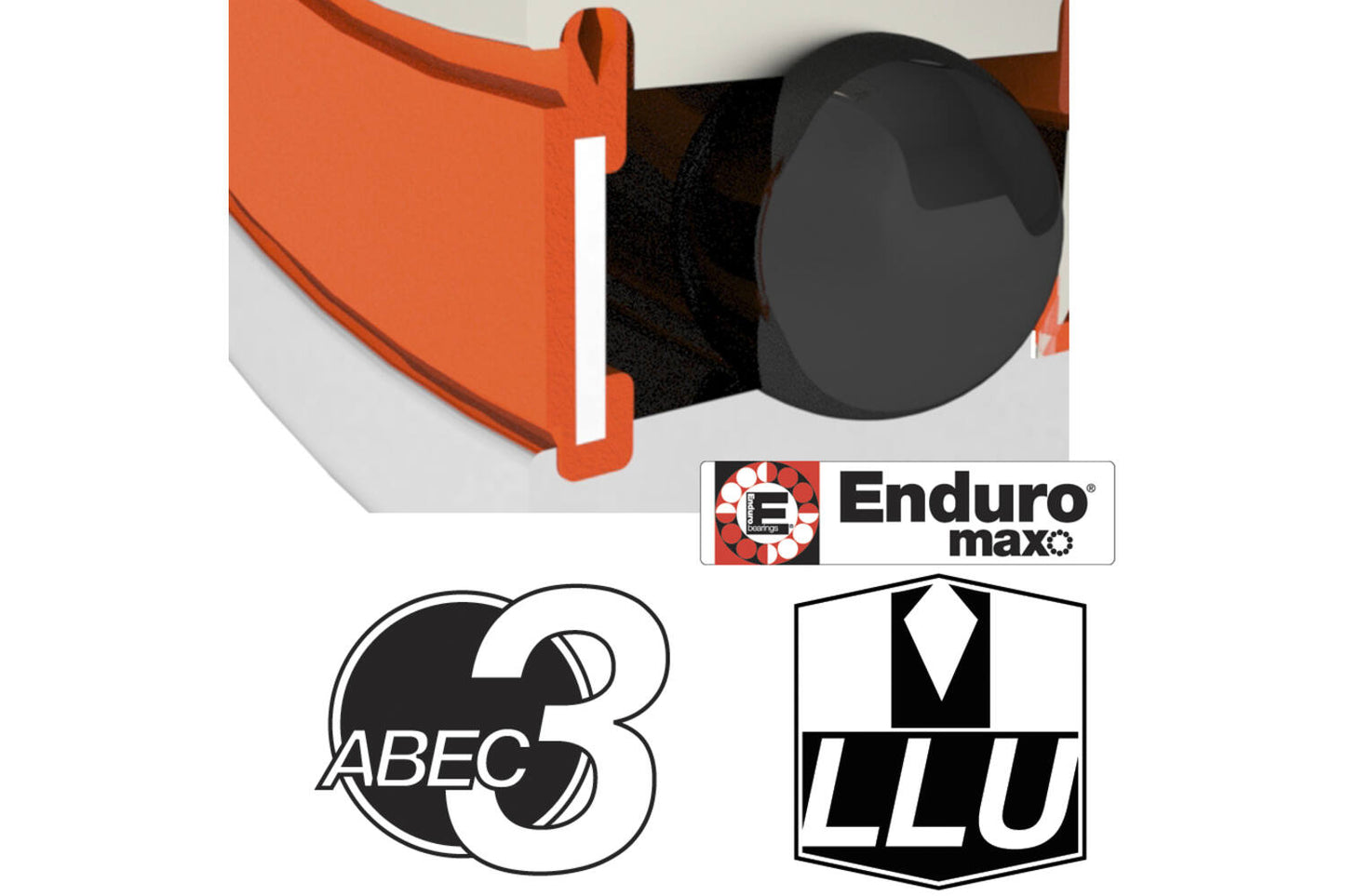 Enduro Lager 688 LLU 8x16x5 ABEC 3 óxido negro máximo