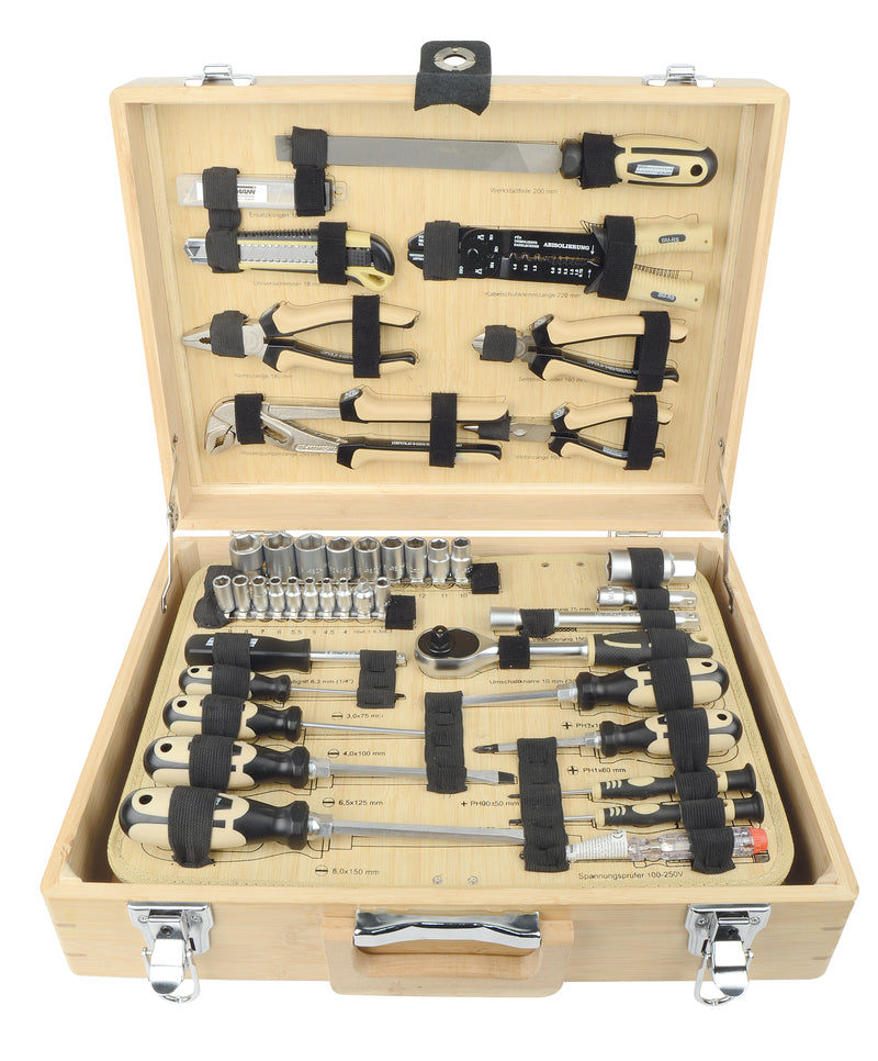 Brüder Mannesmann Brüder Mannesmann Set di strumenti a 108 pezzi Sception in bambù