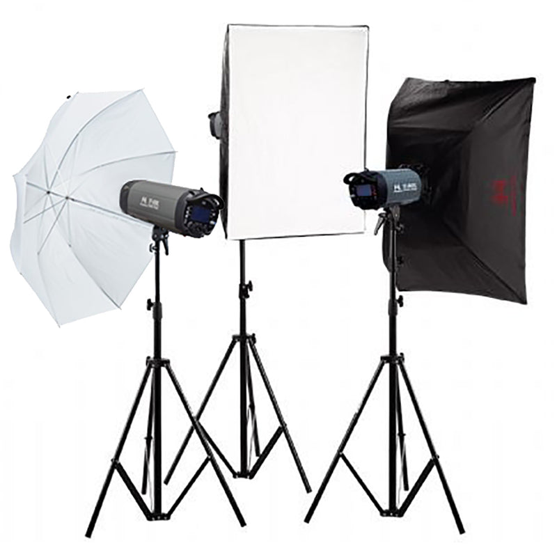 Set flash da studio Falcon Eyes TFK-3400L con schermo LCD
