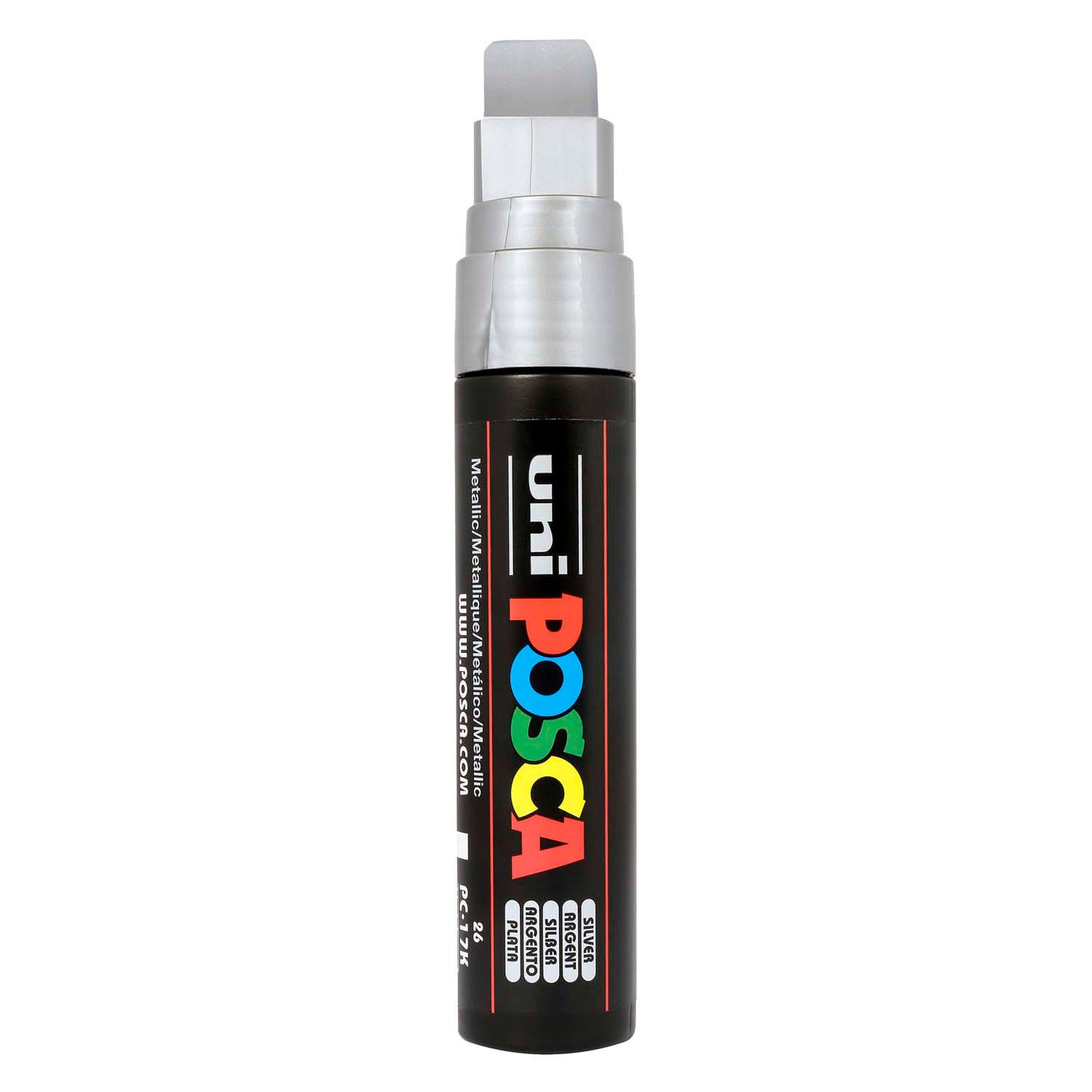 Uni posca verfmarker 17k zilver - blokpunt 15mm