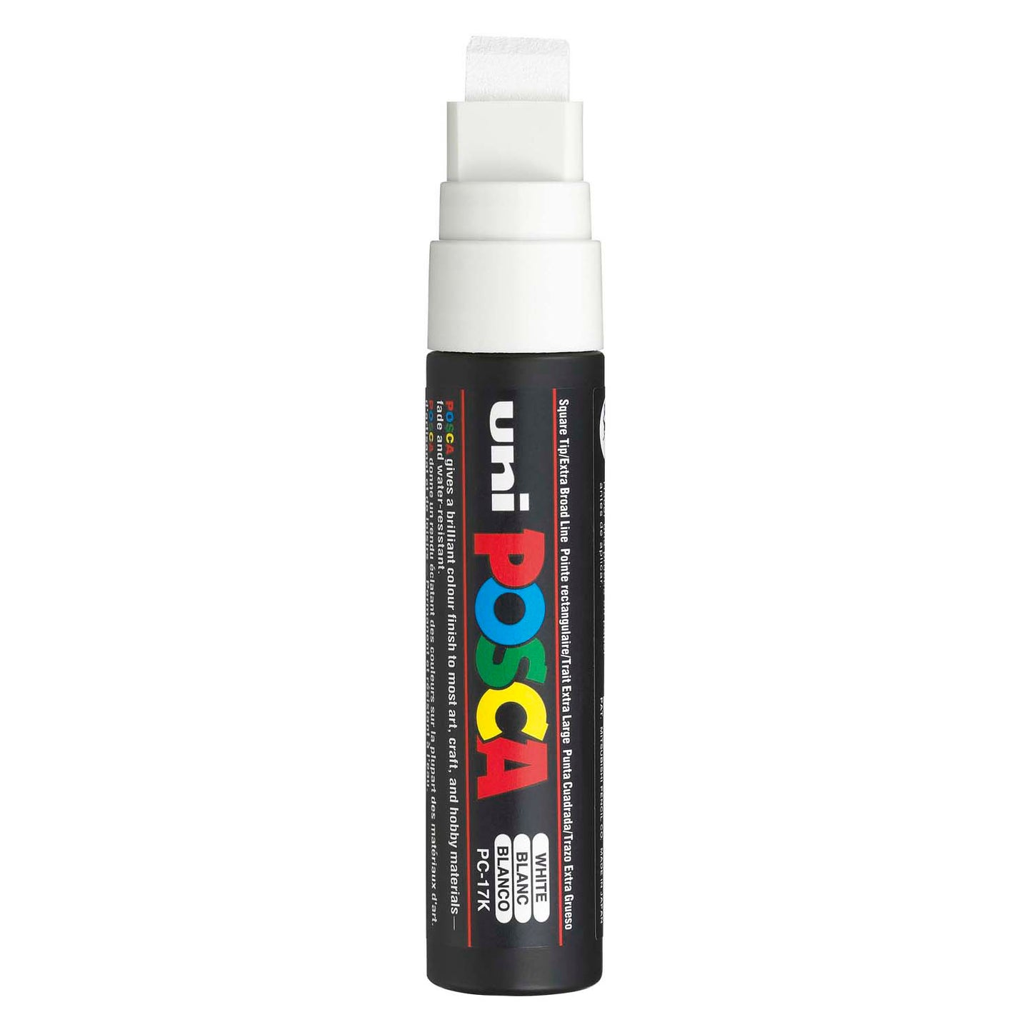 Posca uni verfmarker 17k wit - blokpunt 15mm