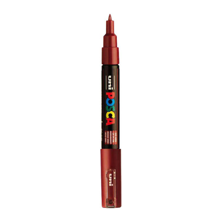 Uni-Posca Posca Marker, AFM PC-1M, Line thickness 0.7 mm, extra-Fijn, Red Wine, 1 piece