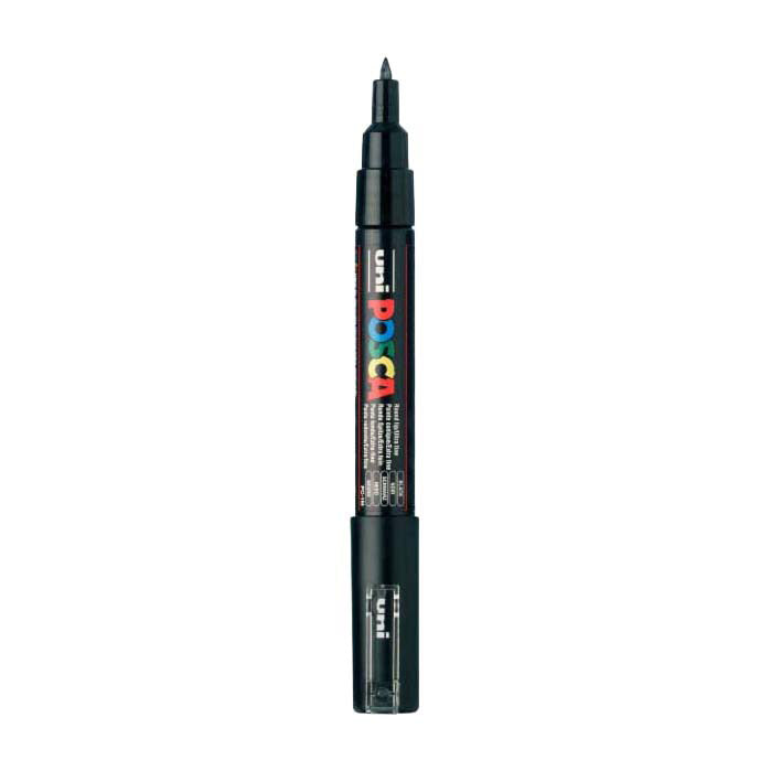 Uni-Posca Posca Marker, AFM PC-1M, line thickness 0.7 mm, extra-fine, black, 1 piece