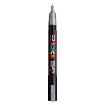 UNI-POSCA POSCA MARKER, AFM PC-3M, spessore della linea 0,9-1,3 mm, fine, argento, 1 pezzo