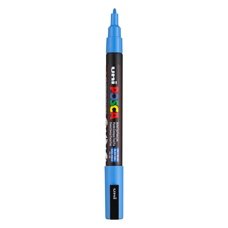 UNI-POSCA POSCA MARKER, AFM PC-3M, spessore della linea 0,9-1,3 mm, fine, cielo, 1 pezzo