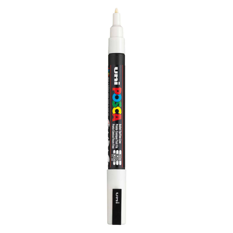 Uni posca pc3m acrylmarker wit - ronde punt tot 1,3 mm