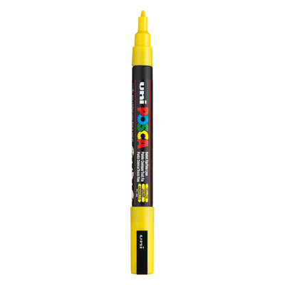 UNI-POSCA POSCA MARKER, AFM PC-3M, spessore della linea 0,9-1,3 mm, fine, giallo, 1 pezzo