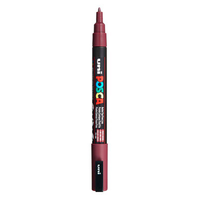 UNI-POSCA POSCA MARKER, AFM PC-3M, spessore della linea 0,9-1,3 mm, fine, vino rosso, 1 pezzo