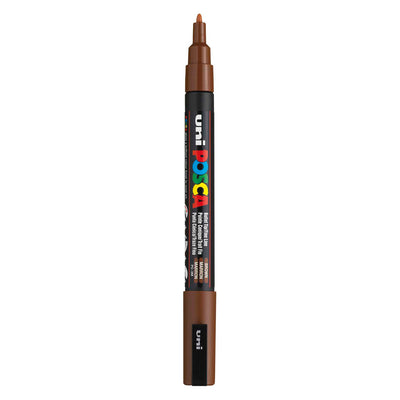 UNI-POSCA Posca Marker, AFM PC-3M, spessore della linea 0,9-1,3 mm, fine, marrone, 1 pezzo