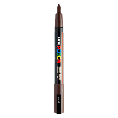 Pennarello acrilico Uni posca pc3m marrone scuro - punta tonda fino a 1,3 mm