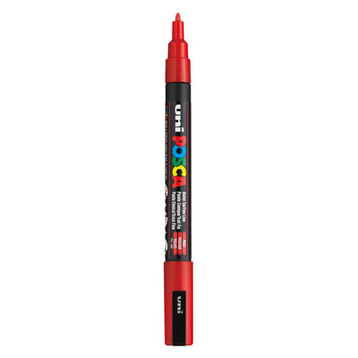 Marcatore POSCA uni-POSCA, AFM PC-3M, spessore della linea 0,9-1,3 mm, fine, rosso, 1 pezzo