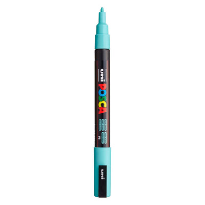 Pennarello a vernice Uni posca pc3m verde acqua - punta tonda fino a 1,3 mm