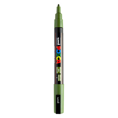 Pennarello a vernice Uni posca pc3m kaki - punta tonda fino a 1,3 mm