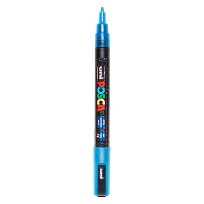 Pennarello Uni posca pc3m glitter blu scuro - punta tonda fino a 1,3 mm