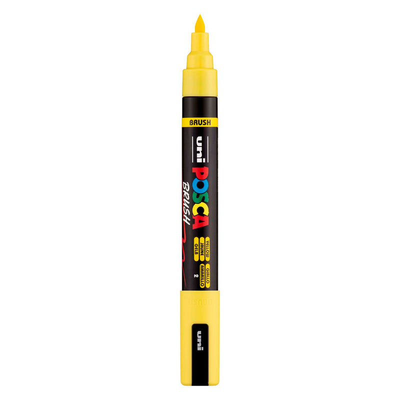 Uni posca brushmarker pc5br geel - brushpunt 1-4 mm