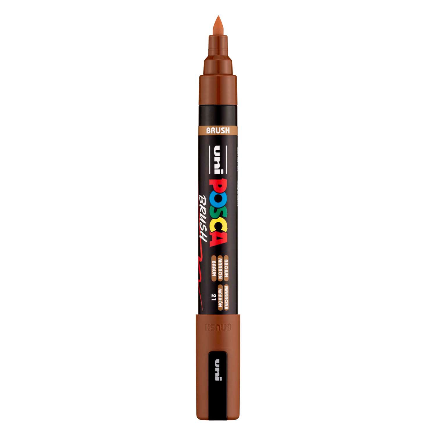 Rotulador pincel uni posca pc5br marrón - punta pincel 1-4 mm
