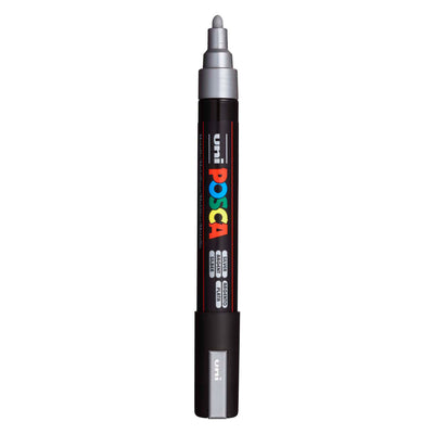 Marcatore Posca uni-POSCA, AFM PC-5M, spessore della linea 2,5 mm, medio, argento, 1 pezzo