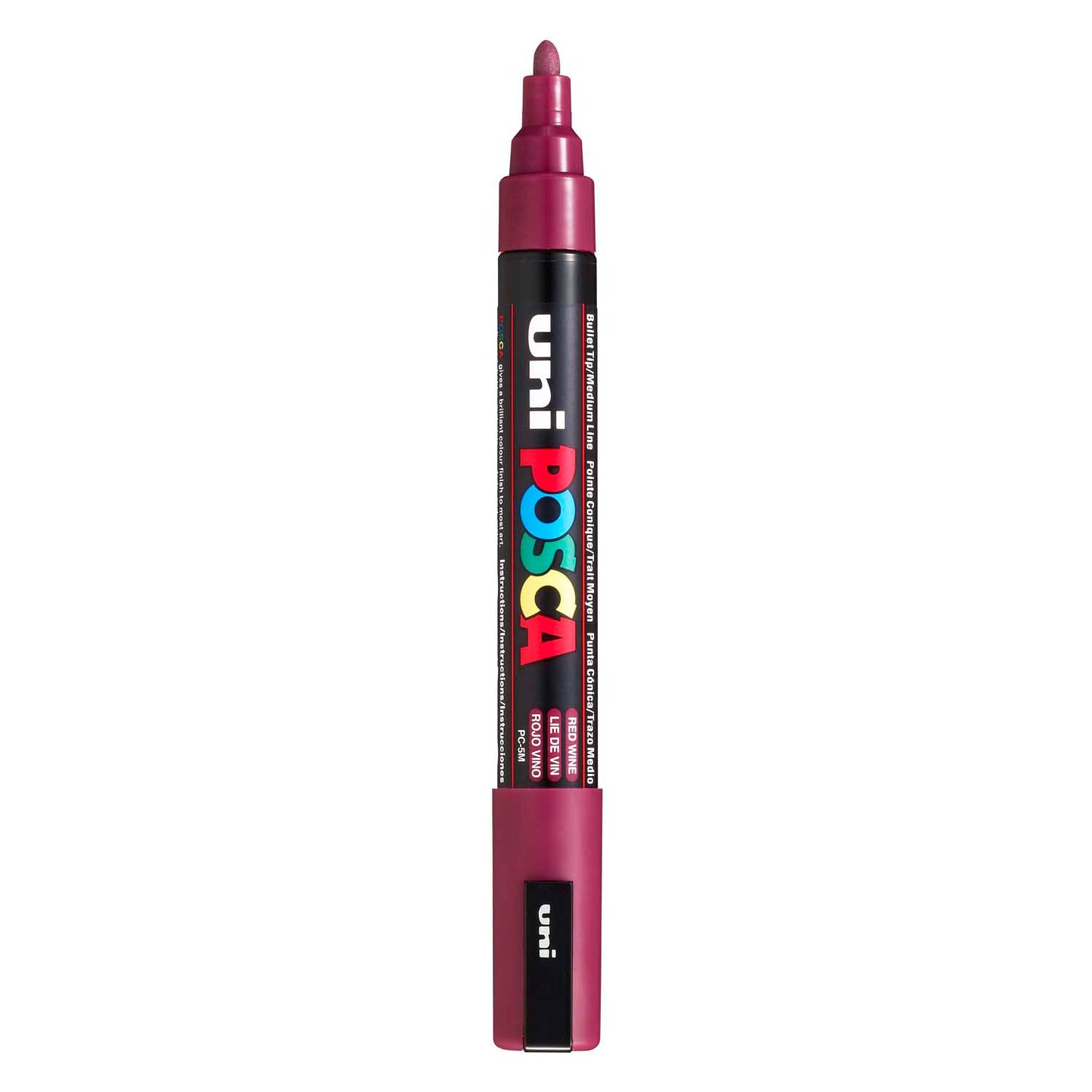 Marcador POSCA uni-Posca, AFM PC-5M, espesor de línea 2.5 mm, mediano, vino tinto, 1 pieza