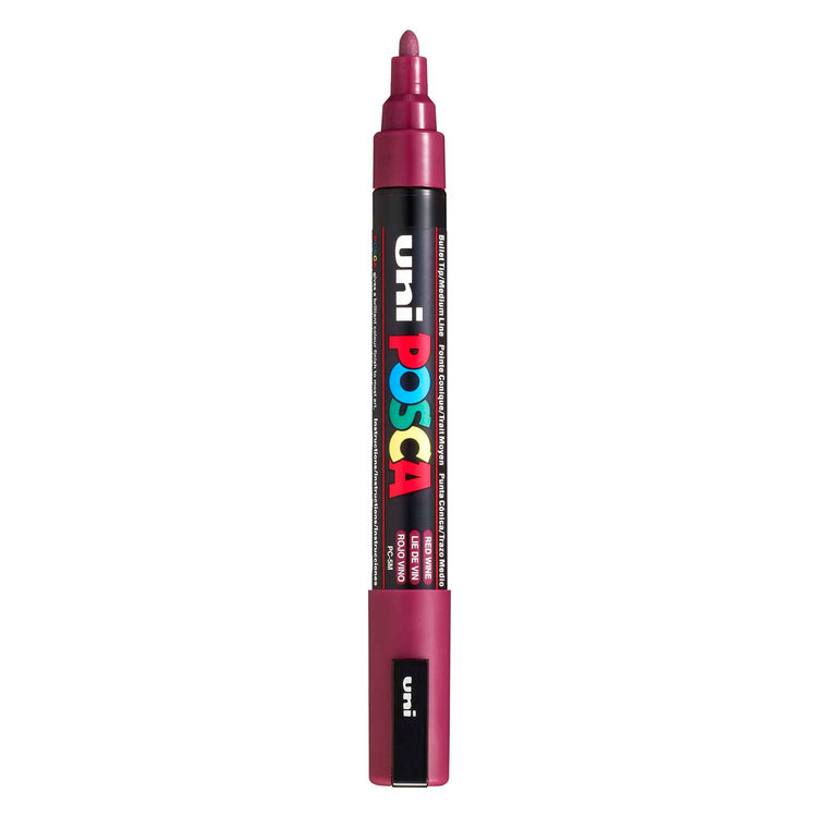 UNI-POSCA POSCA MARKER, AFM PC-5M, spessore della linea 2,5 mm, medio, vino rosso, 1 pezzo
