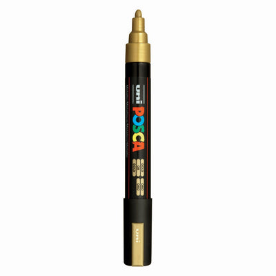 UNI-POSCA POSCA MARKER, AFM PC-5M, spessore della linea 2,5 mm, medio, oro, 1 pezzo