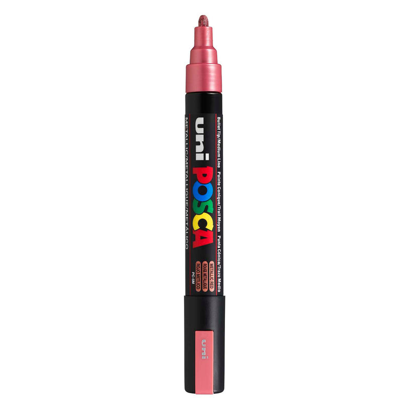 Uni posca verfmarker pc5m metallic rood - conische punt 2,5 mm