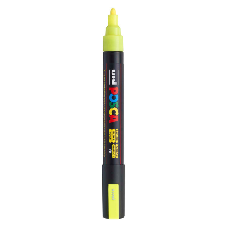 Rotulador uni posca paint pc5m amarillo neón - punta cónica 2,5 mm