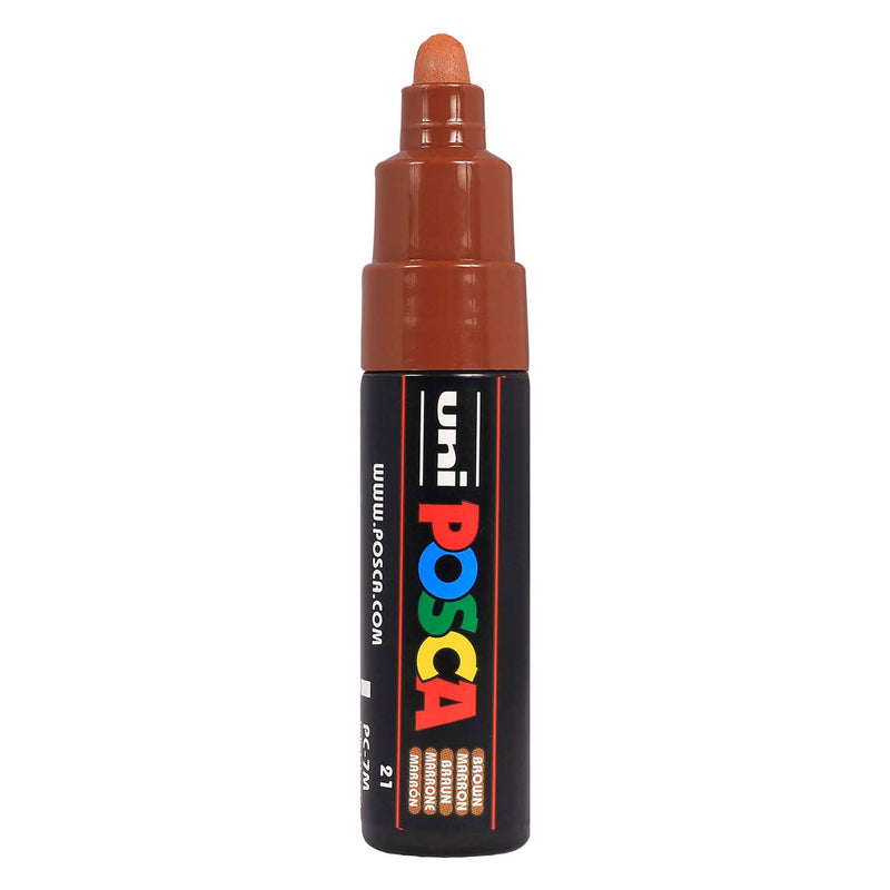 Uni posca verfmarker 7m bruin - conische punt 4,5mm