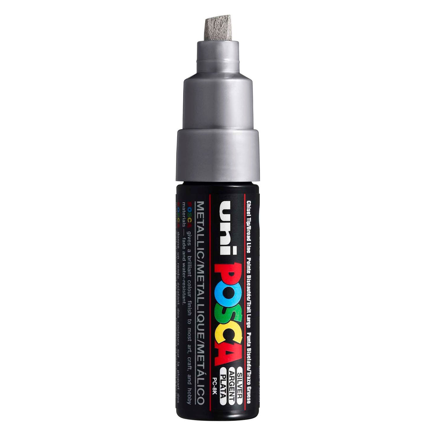 Marcador POSCA uni-Posca, AFM PC-8K, espesor de línea 8 mm, ancho, plata, 1 pieza