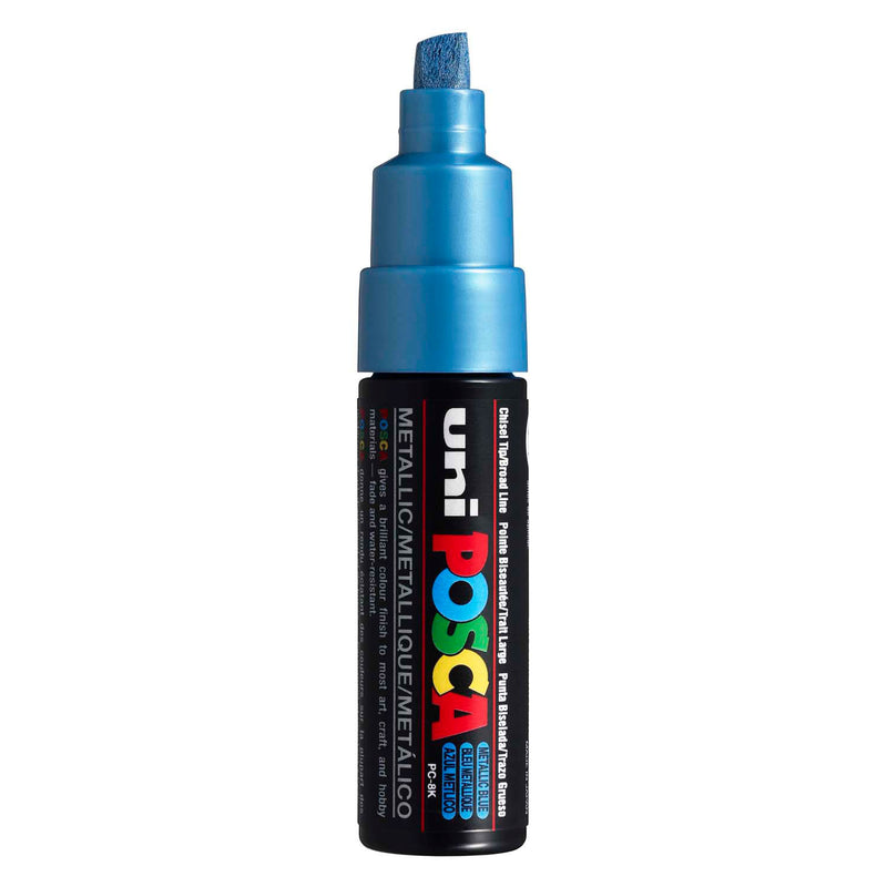 Marcatore Posca uni-POSCA, AFM PC-8K, spessore della linea 8 mm, largo, blu metallico, 1 pezzo